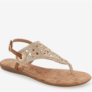 Aerosoles Conclusion Thong Sandals in Natural Crochet Raffia